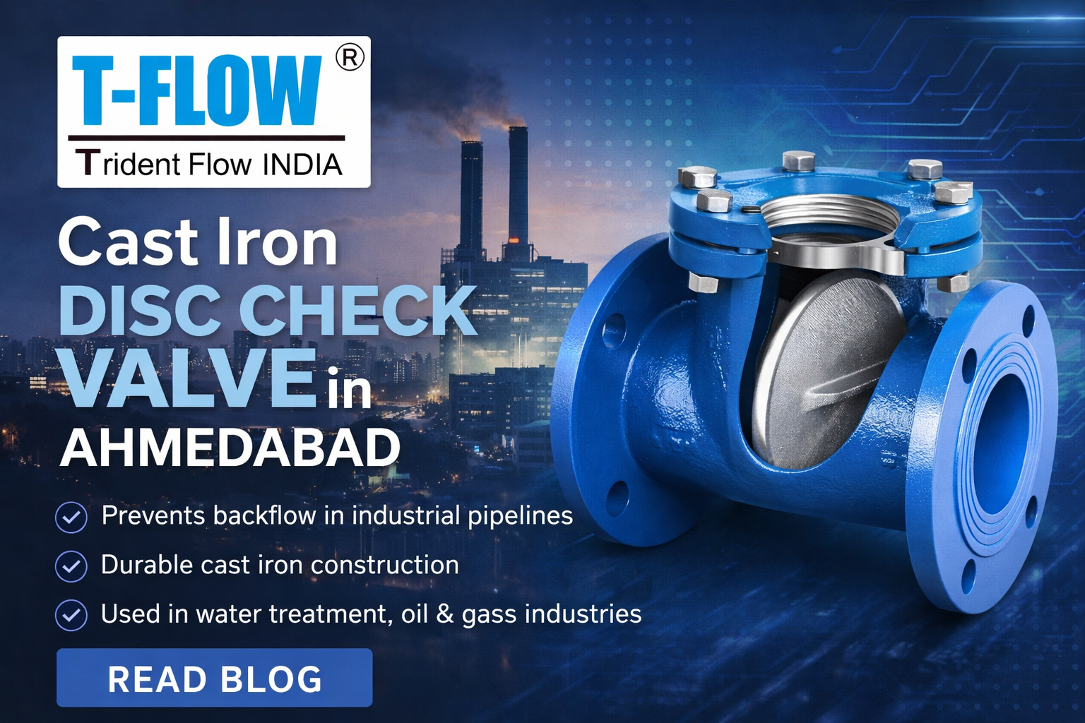 Iron Check Cast Iron Disc Check Valve in Ahmedabad - T-FLOW